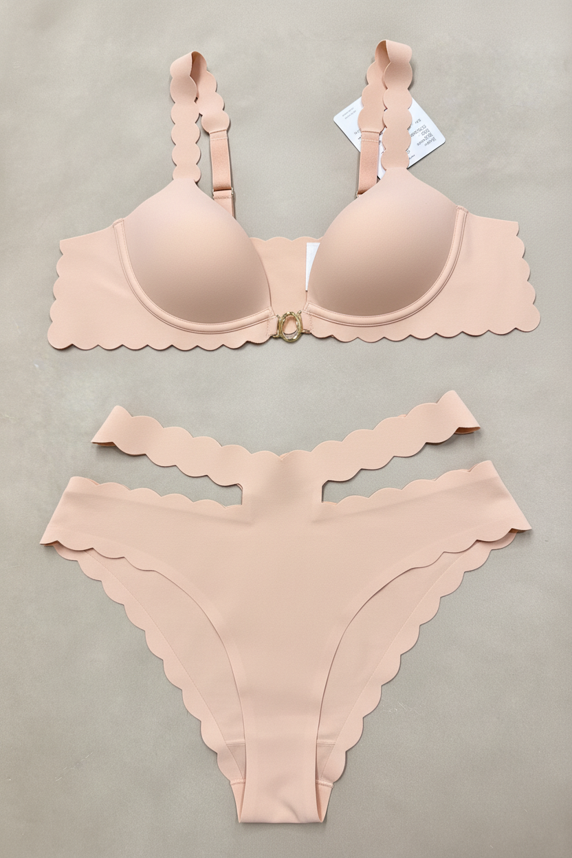Peach Mousse Set Flat Lay
